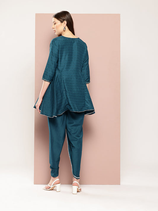 ArtiZenWeaves Womens Muslin Silk Solid Kurti and Pant Set (A241K2TAL)