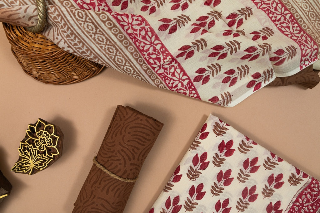 COTTON MULMUL UNSTITCHED SUIT SET