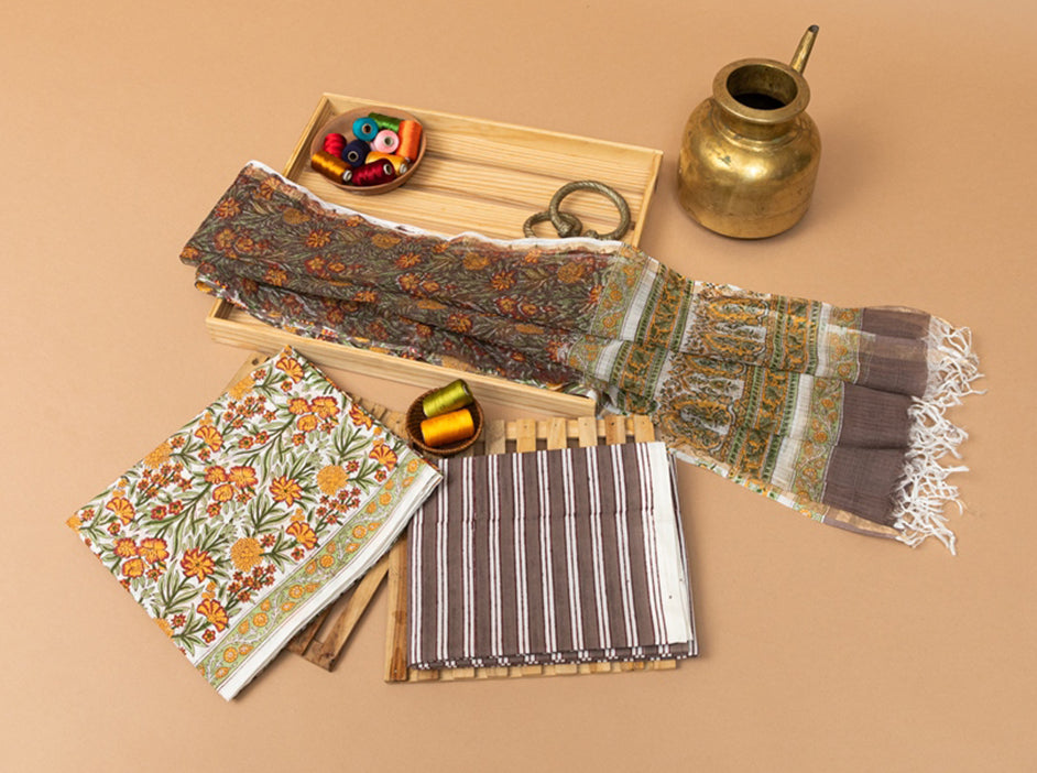 COTTON DORIYA  UNSTITCHED SUIT SET